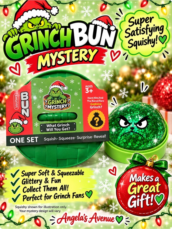 Squish Other - Grinch Mystery Squishy Dumplings Bun What Grinch Will You Get